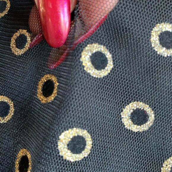 Black‎ Gold Long  Sheer Tunic Top - Picture 6 of 14